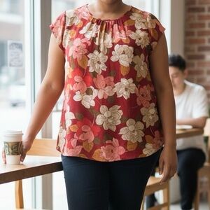 DR2 Women’s Floral Blouse Plus Size